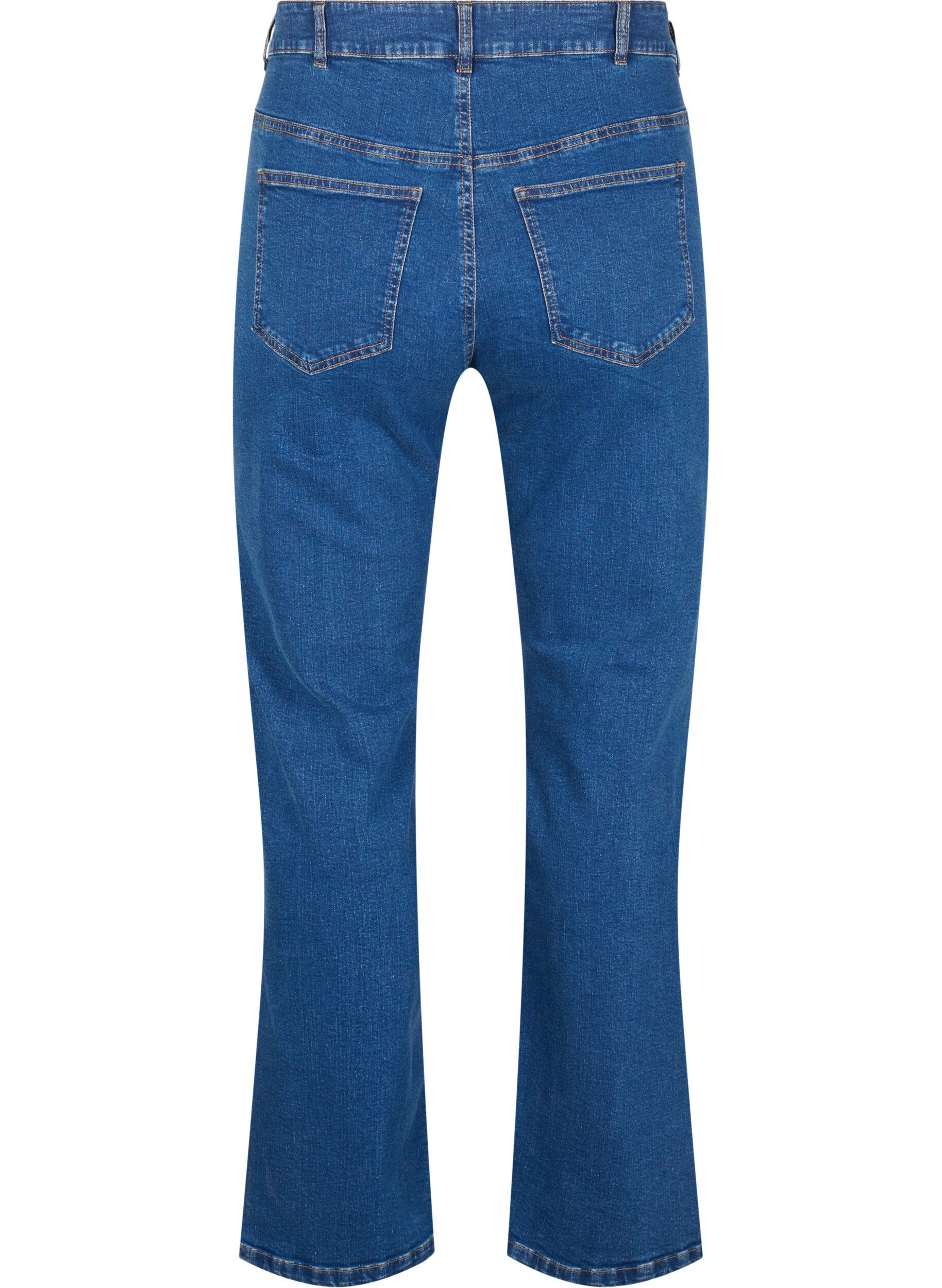 Zizzi  Gemma-jeans met hoge taille en rechte pasvorm, Blauw, Packshot image number 1