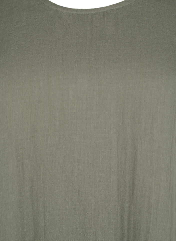 Katoenen jurk met korte mouwen en a-lijn snit, Thyme, Packshot image number 2