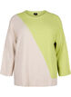Gebreide blouse met ronde hals en colorblock, Tender Shoots Comb, Packshot image number 0