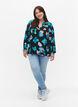 Viscose blouse met print en lange mouw, Blue AOP, Model image number 3