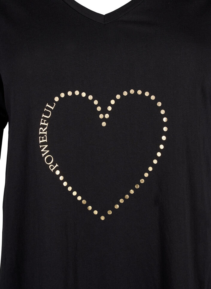 Nachtjapon van biologisch katoen met V-hals, , Packshot image number 2