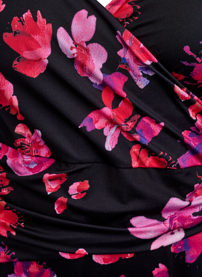 Badpak met drapering en wikkel-effect, Zwart, Packshot image number 2