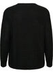 Gebreide blouse met ribstructuur en knoopdetails, Zwart, Packshot image number 1