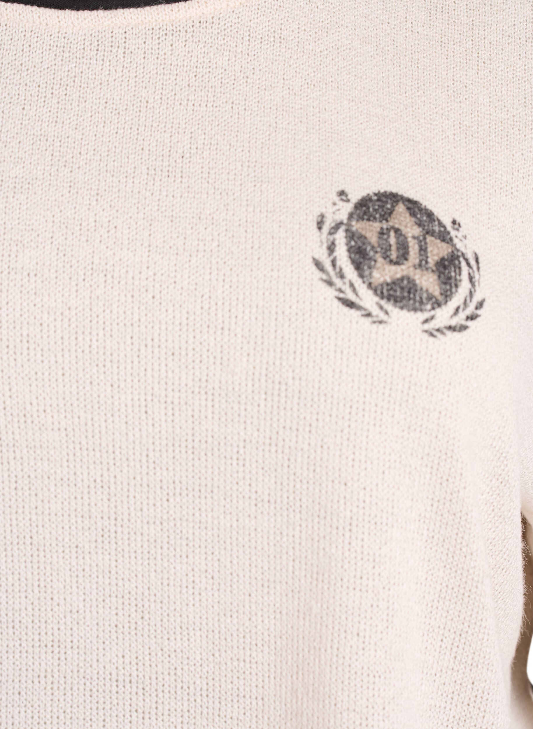 Zizzi Blouse met korte mouwen met contrasterende strepen, Beige, Packshot image number 2