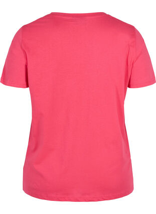Katoenen t-shirt met print , Raspberry TEXT, Packshot image number 1