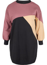 Lange sweater met colorblock, Black Color Block