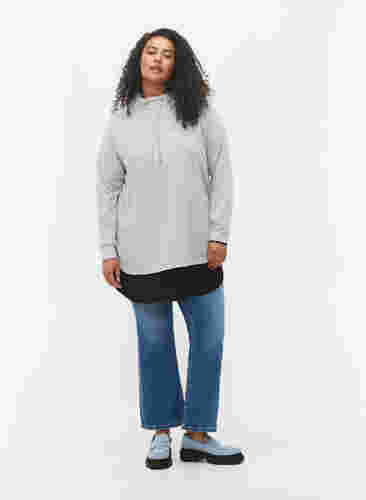 Sweatshirt met hoge kraag, Light Grey Melange, Model image number 2