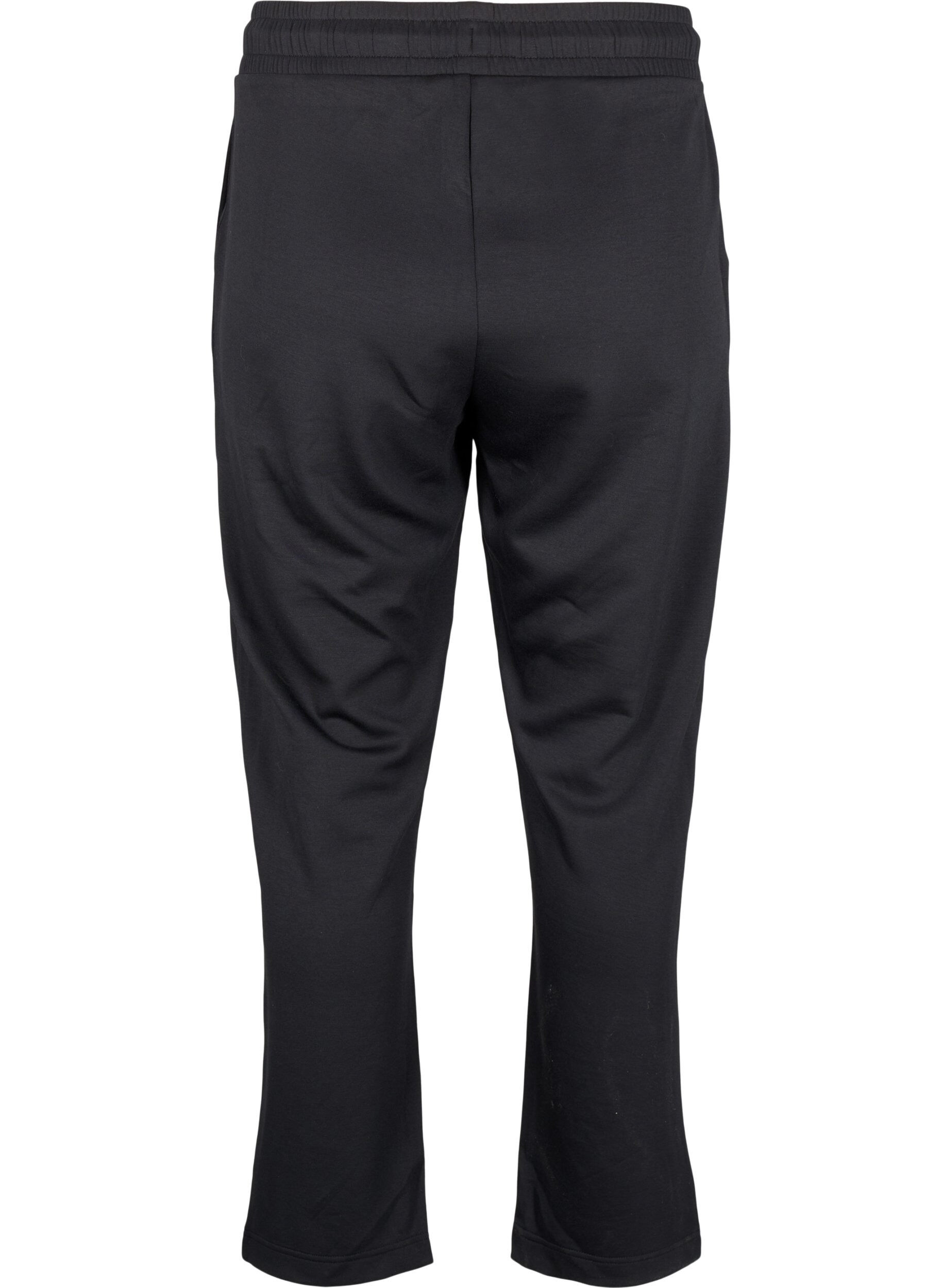 Zizzi Joggingbroek met zakken en hoge taille, Zwart, Packshot image number 1