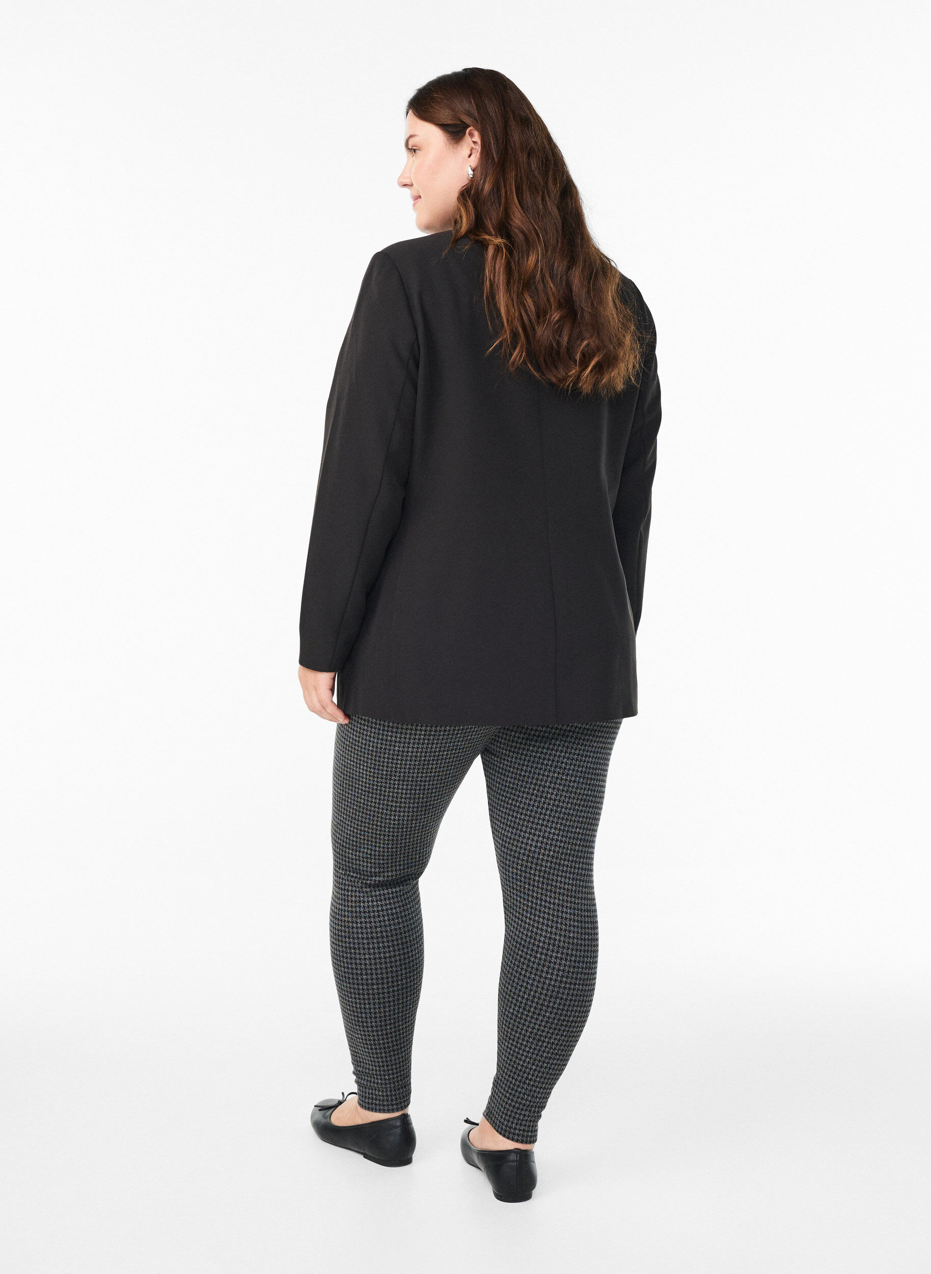 Zizzi Patroonleggings met een reguliere taille, Grijs, Model image number 2