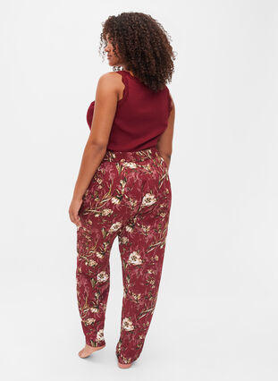 Pyjama broeken met print, Cabernet Flower Pr., Model image number 1