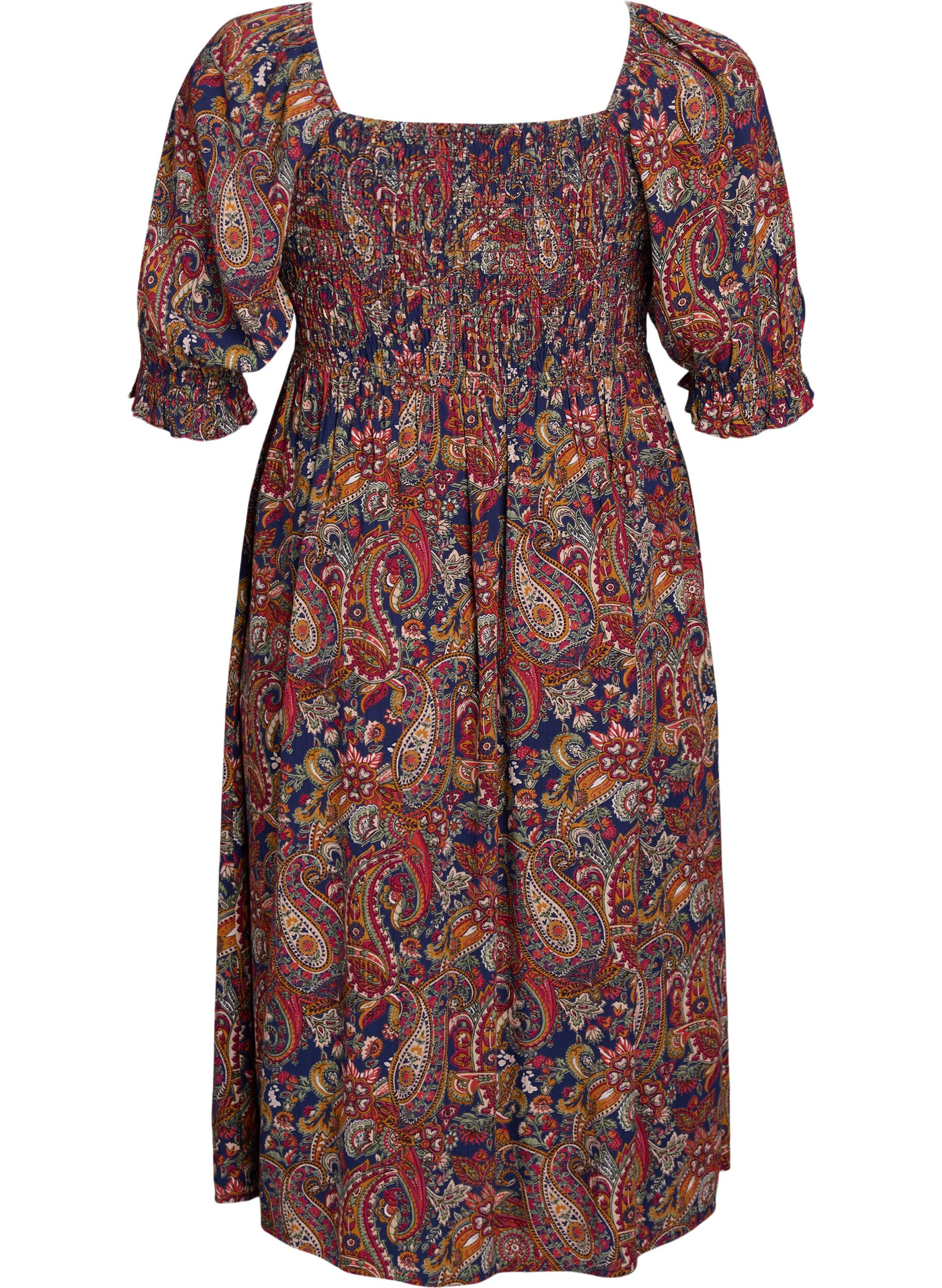 ZizziZomerjurk in viscose met paisley print, Blauw, Packshot image number 1