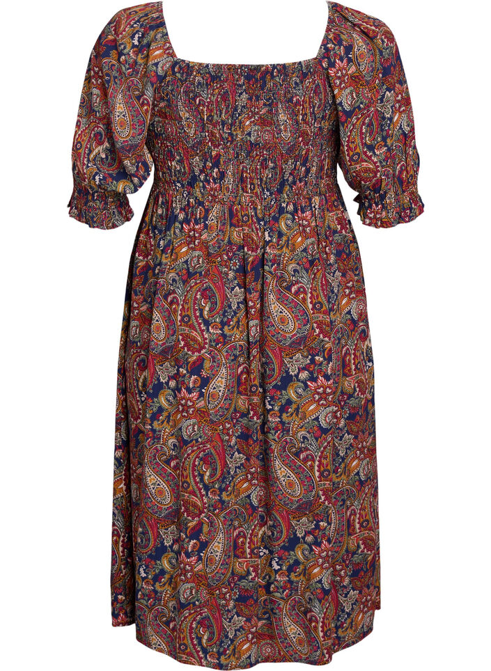 Zomerjurk in viscose met paisley print, Blauw, Packshot image number 1