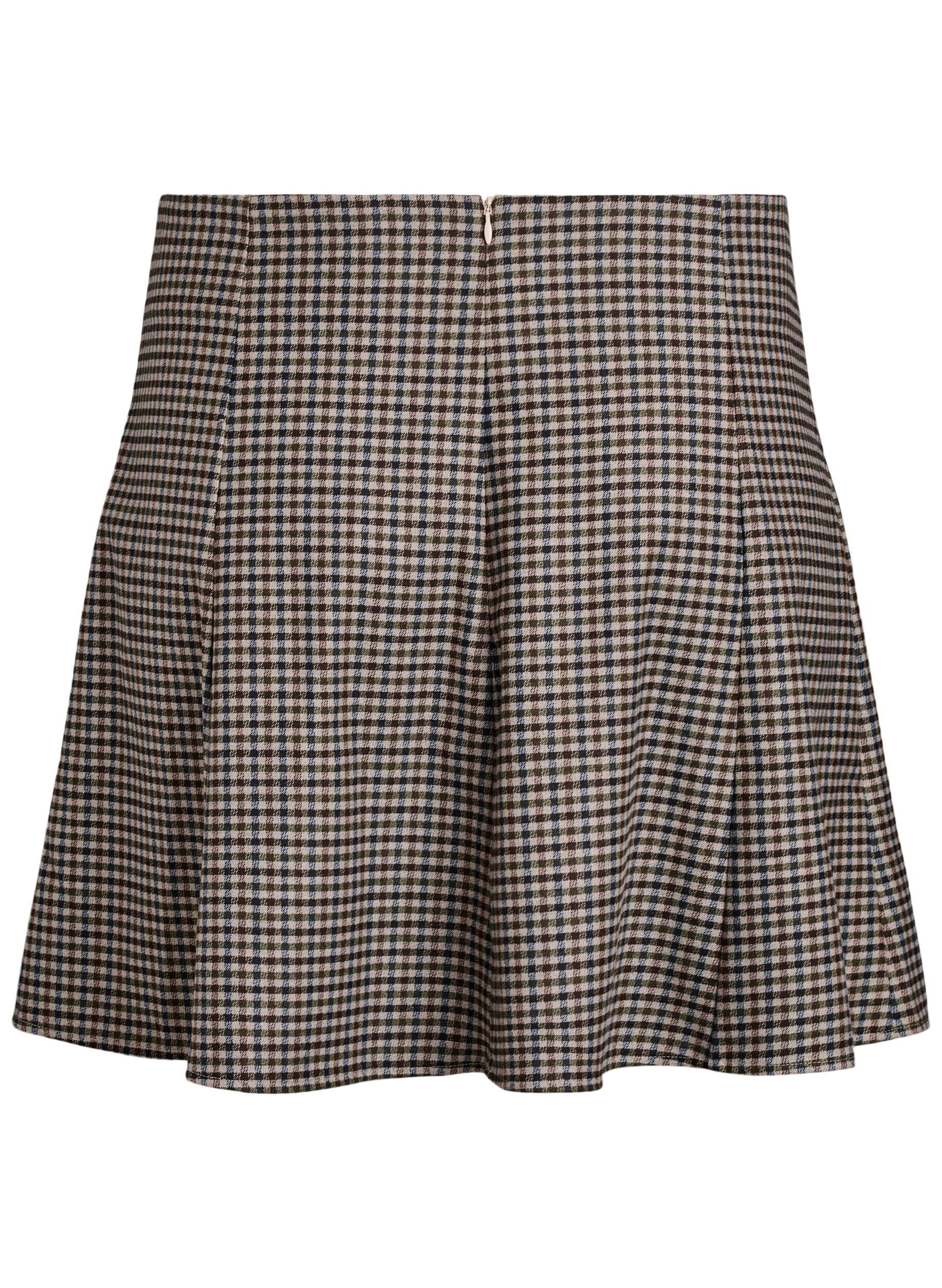 Zizzi Korte A-lijn rok, Bruin, Packshot image number 1