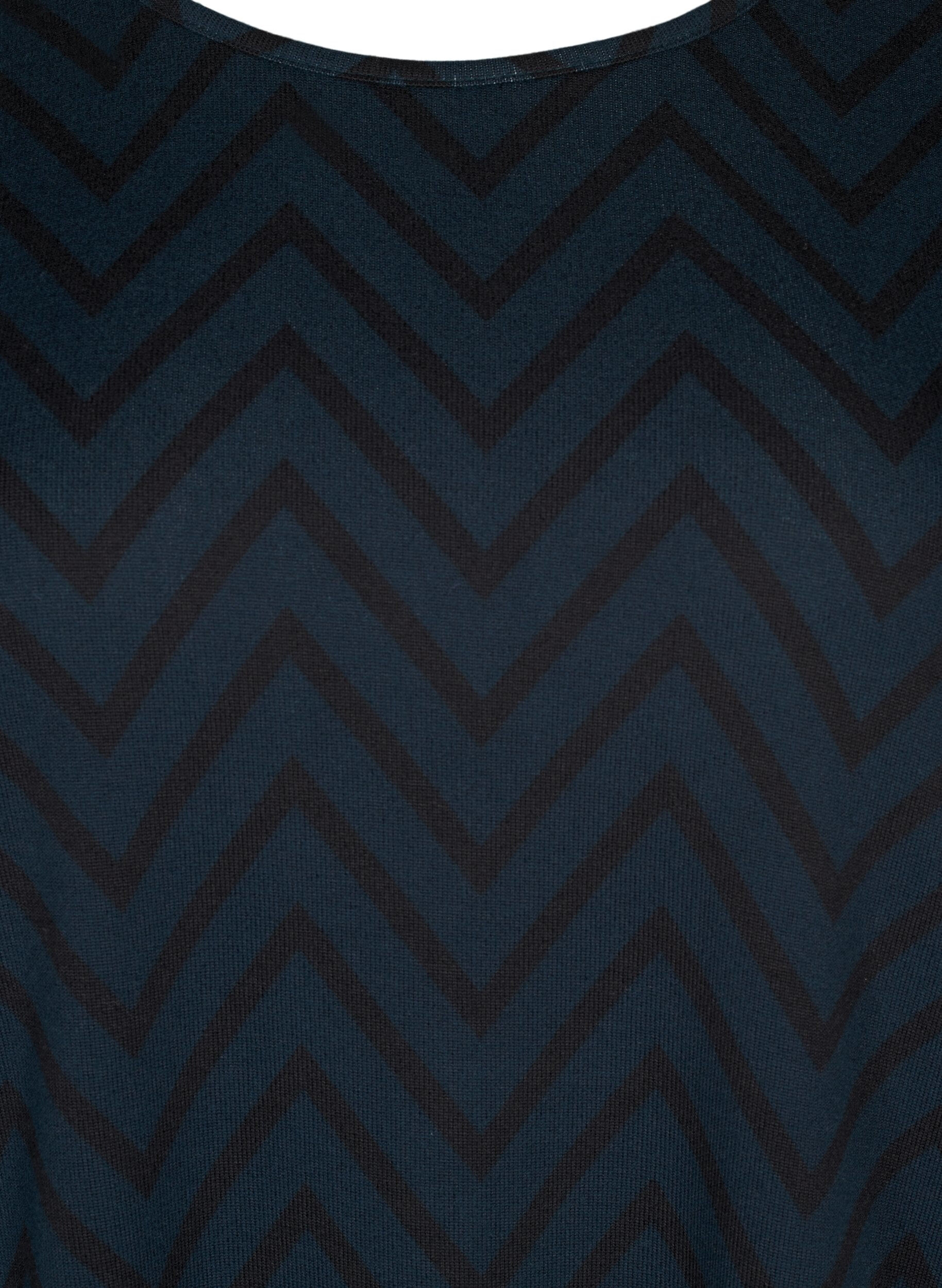 Zizzi Gedessineerde blouse met lange mouwen, Groen, Packshot image number 2