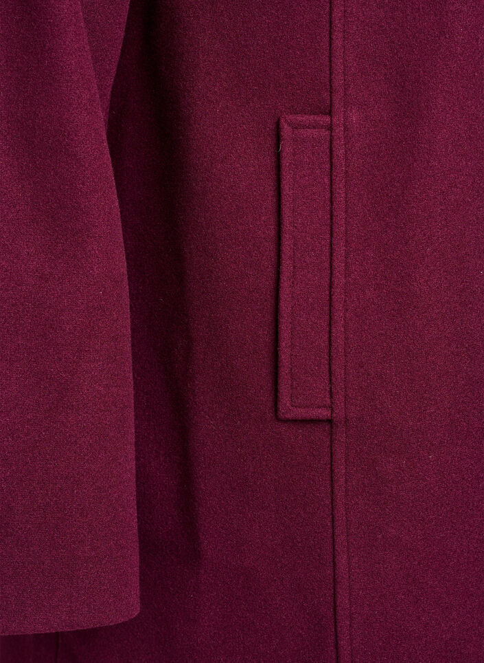 Korte jas met A-lijn vorm, Donker Bordeaux, Packshot image number 3