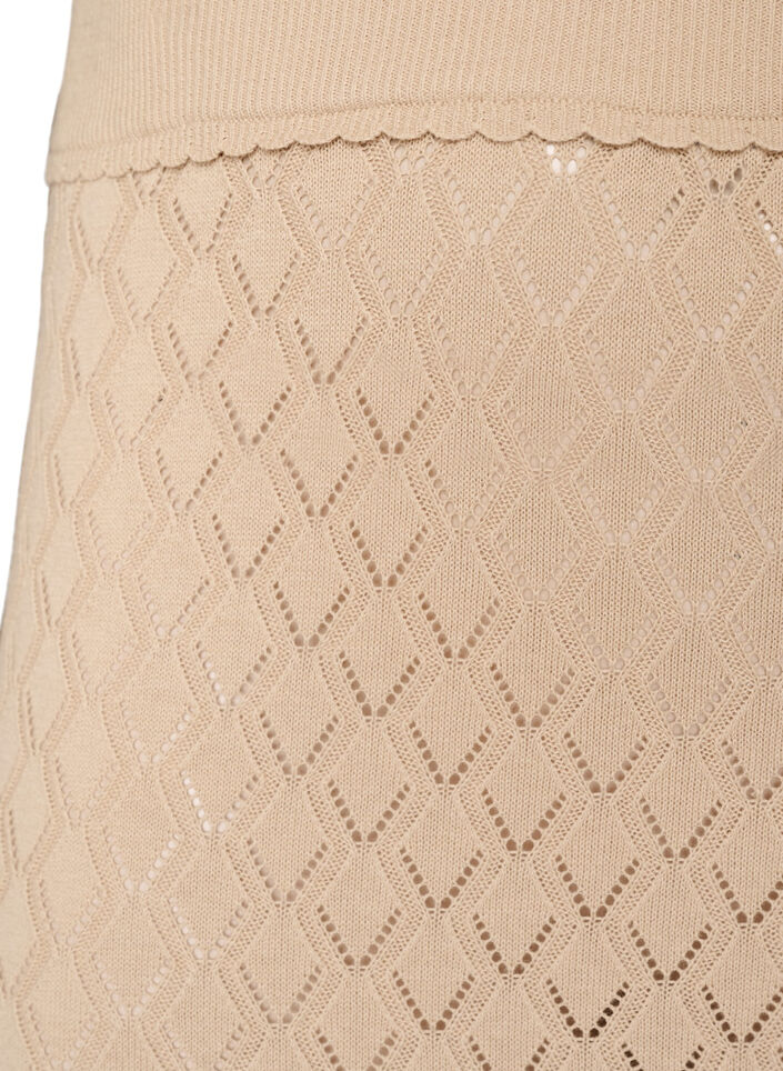 Gebreide rok met oogjesborduurwerk, Beige, Packshot image number 2