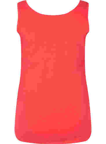 Effen gekleurd basic top in katoen, Hibiscus, Packshot image number 1