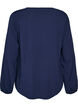 Viscose blouse met V-hals en afgeronde zoom, Blauw, Packshot image number 1