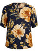 Viscose blouse met korte mouwen met print, Blauw, Packshot image number 0