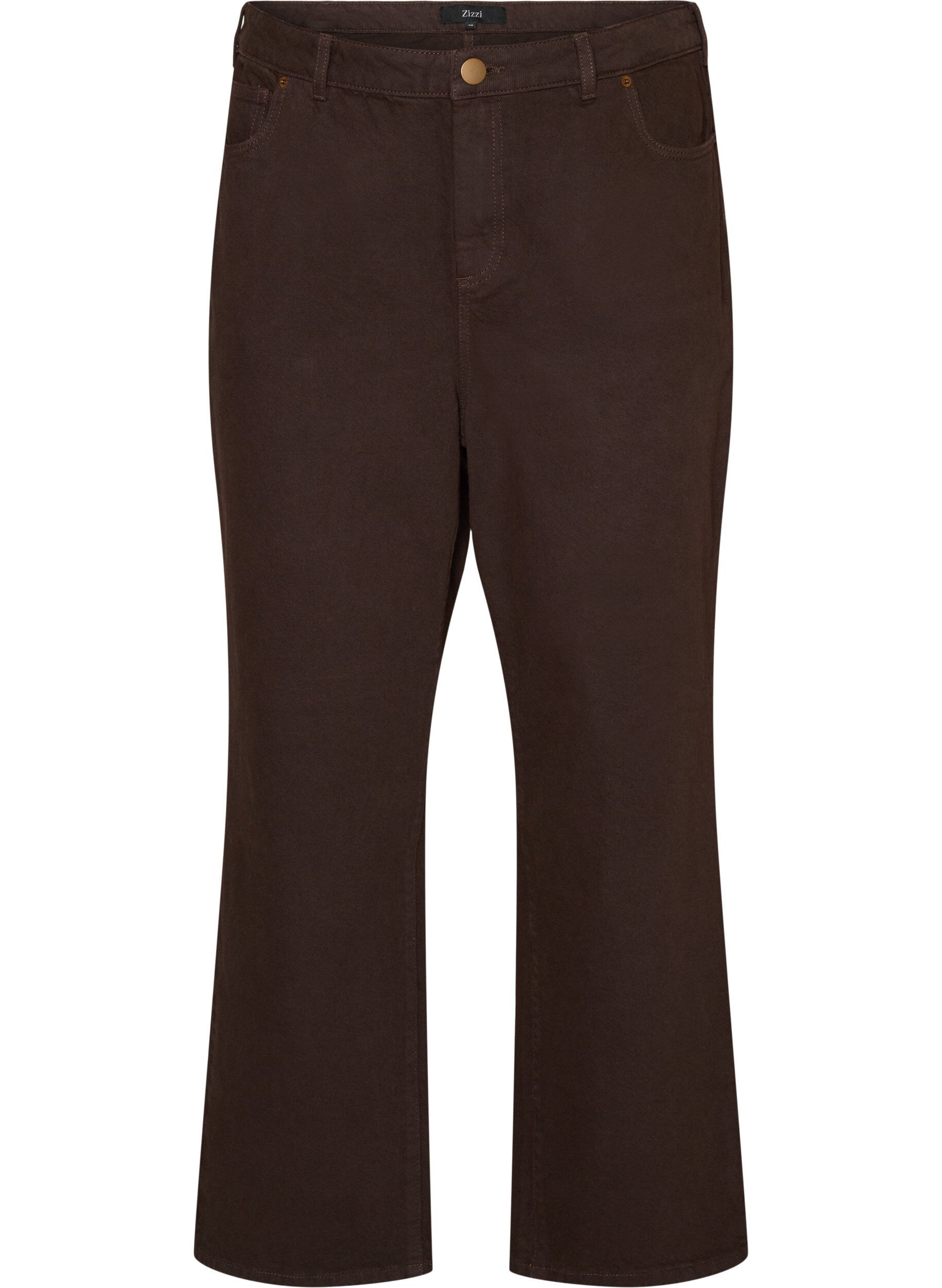 ZizziKiana straight-fit jeans in kleur, Bruin, Packshot image number 0