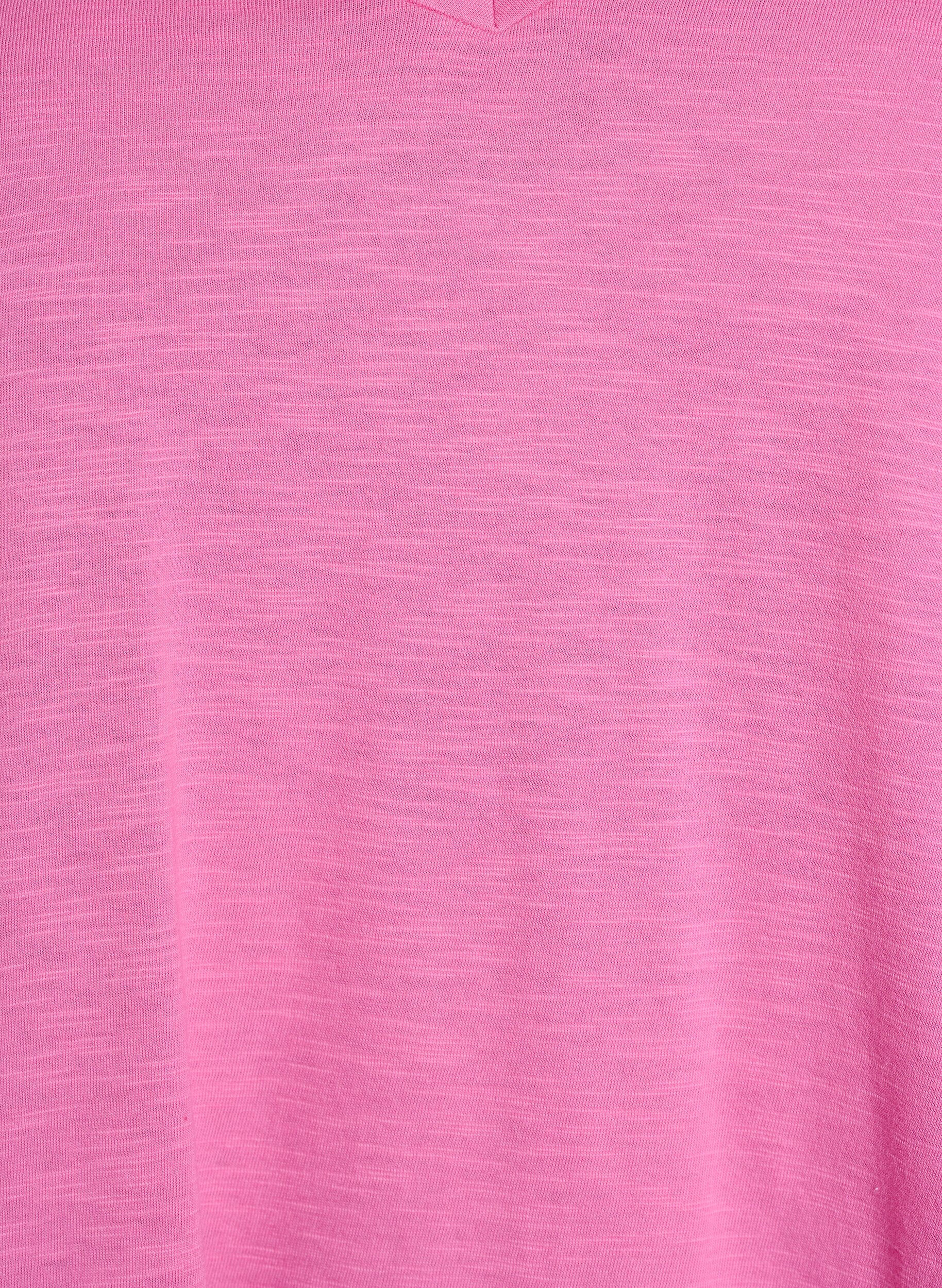 Zizzi Basic t-shirt met korte mouwen en v-hals, Roze, Packshot image number 2