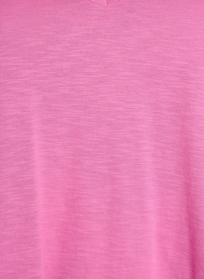Basic t-shirt met korte mouwen en v-hals, Roze, Packshot image number 2