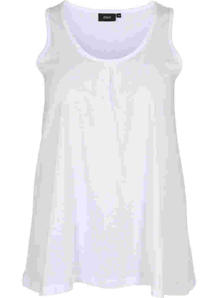Mouwloze top met a-lijn, Bright White, Packshot image number 0