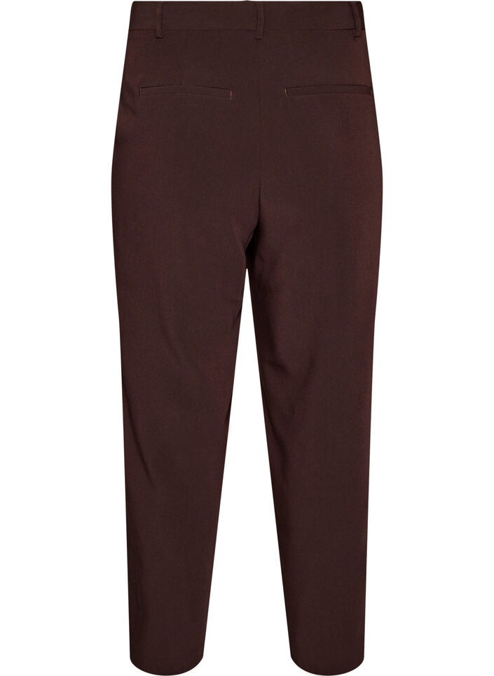 Op maat gemaakte broek met wijde pijpen en hoge taille, Bruin, Packshot image number 1