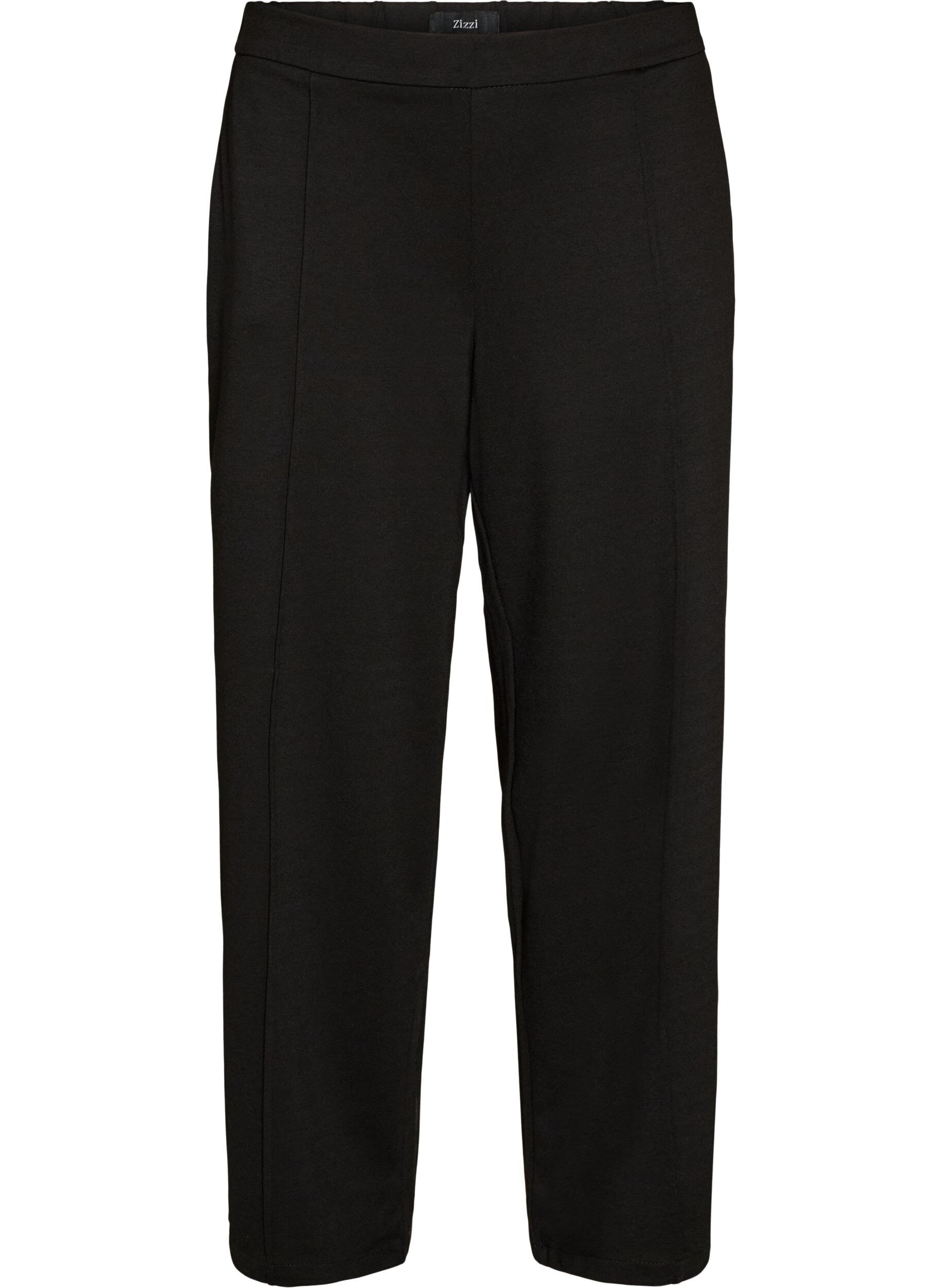 ZizziLosse jerseybroek met hoge taille, Zwart, Packshot image number 0
