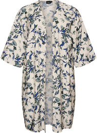Kimono met viscose met 3/4 mouwen, Blauw
