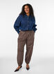Denim blouse van lyocell met drukknopen, Blauw, Model image number 1