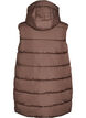 Lange vest met capuchon en zakken, Bruin, Packshot image number 1