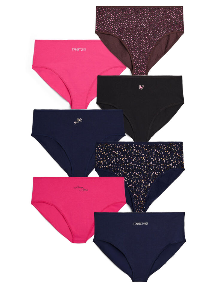 7-pack slip met normale taille, Roze, Packshot image number 0