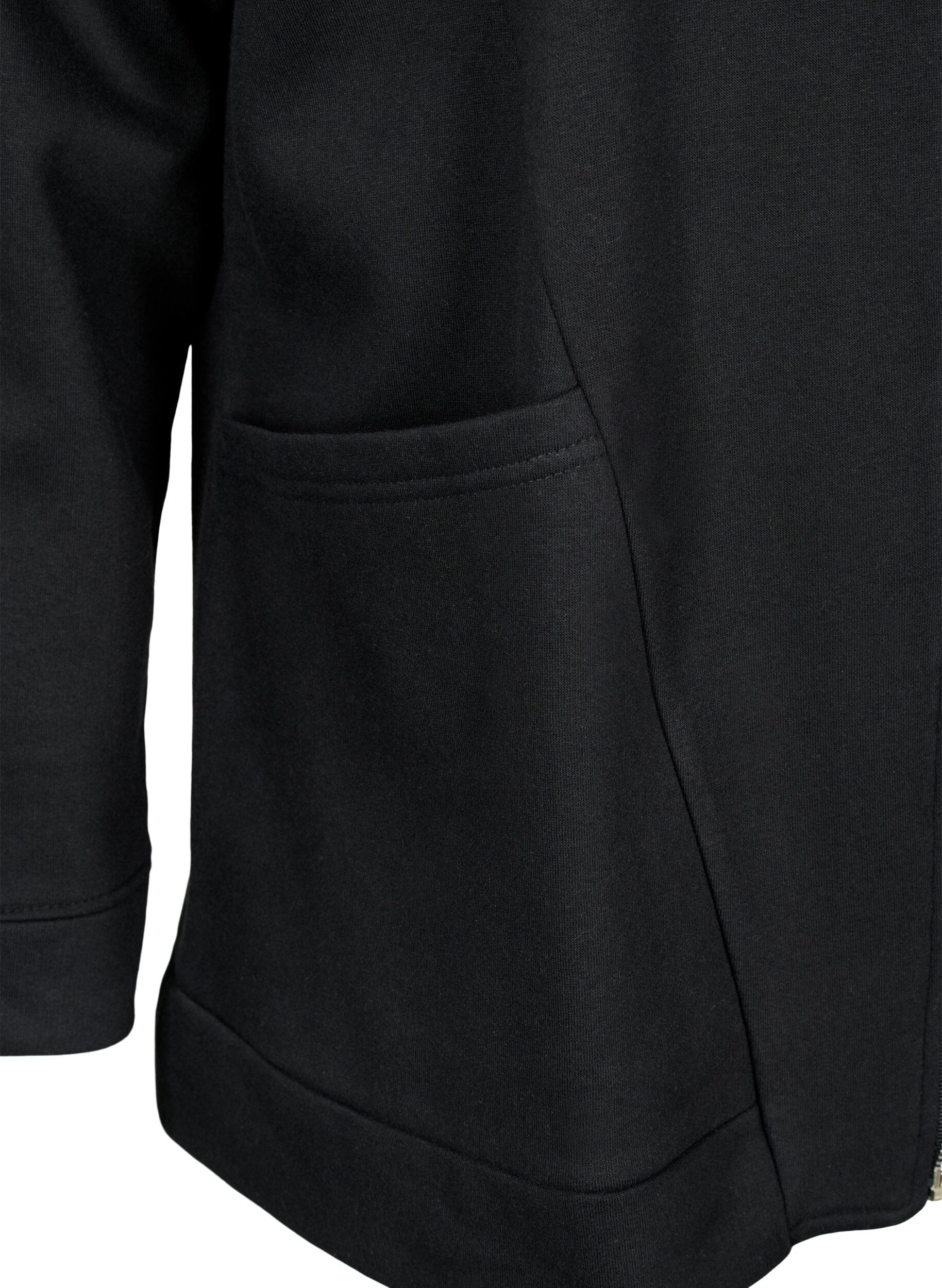 Zizzi Sweatshirt met capuchon, Black, Packshot image number 3