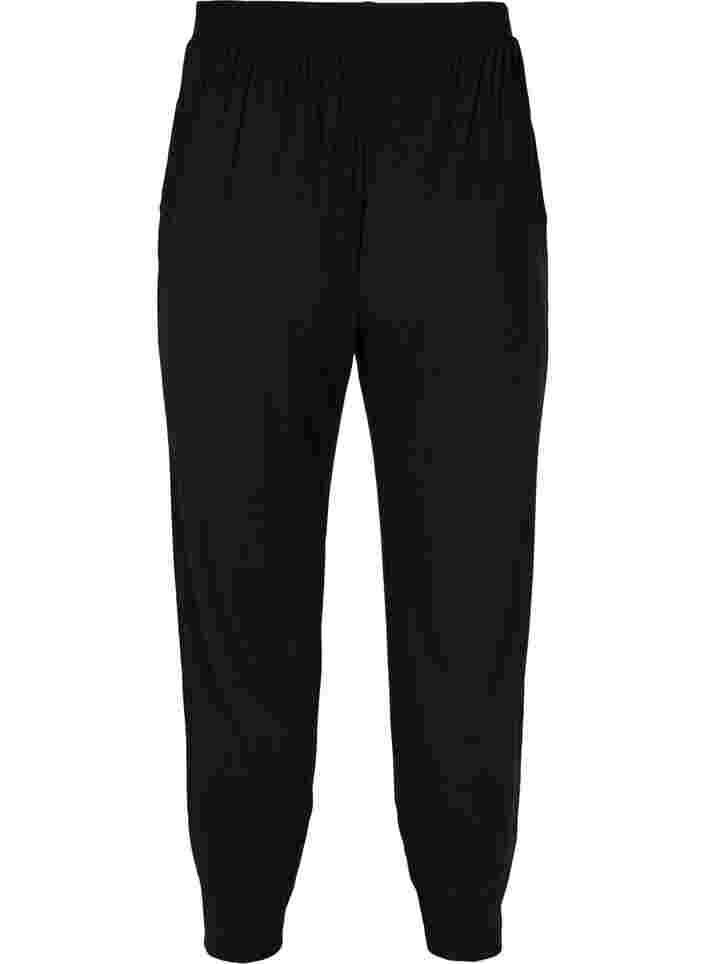 Losse viscose broek met zakken, Black, Packshot image number 1