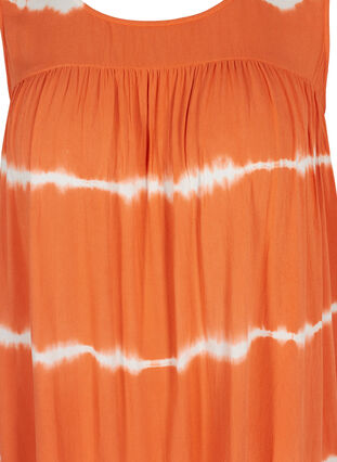 Viscose midi-jurk met print, Orange Batik, Packshot image number 2