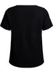 FLASH - Blouse met korte mouwen en textuur, Zwart, Packshot image number 1