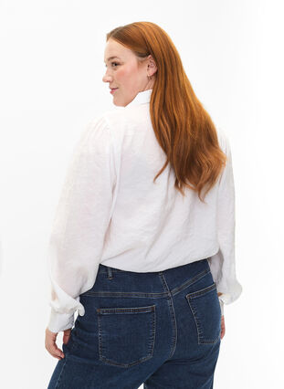 Shirt met lange mouwen van Tencel ™ Modal, Bright White, Model image number 1