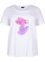 Katoenen T-shirt met motief, B. White w. Face