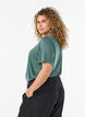 Blouse met kanten inzetstuk en ballonmouwen, Groen, Model image number 2