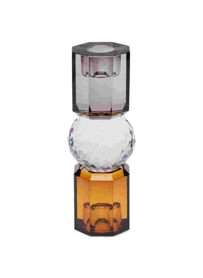 Kaarsenhouder van kristalglas, Brown/Smoke Comb, Packshot image number 0