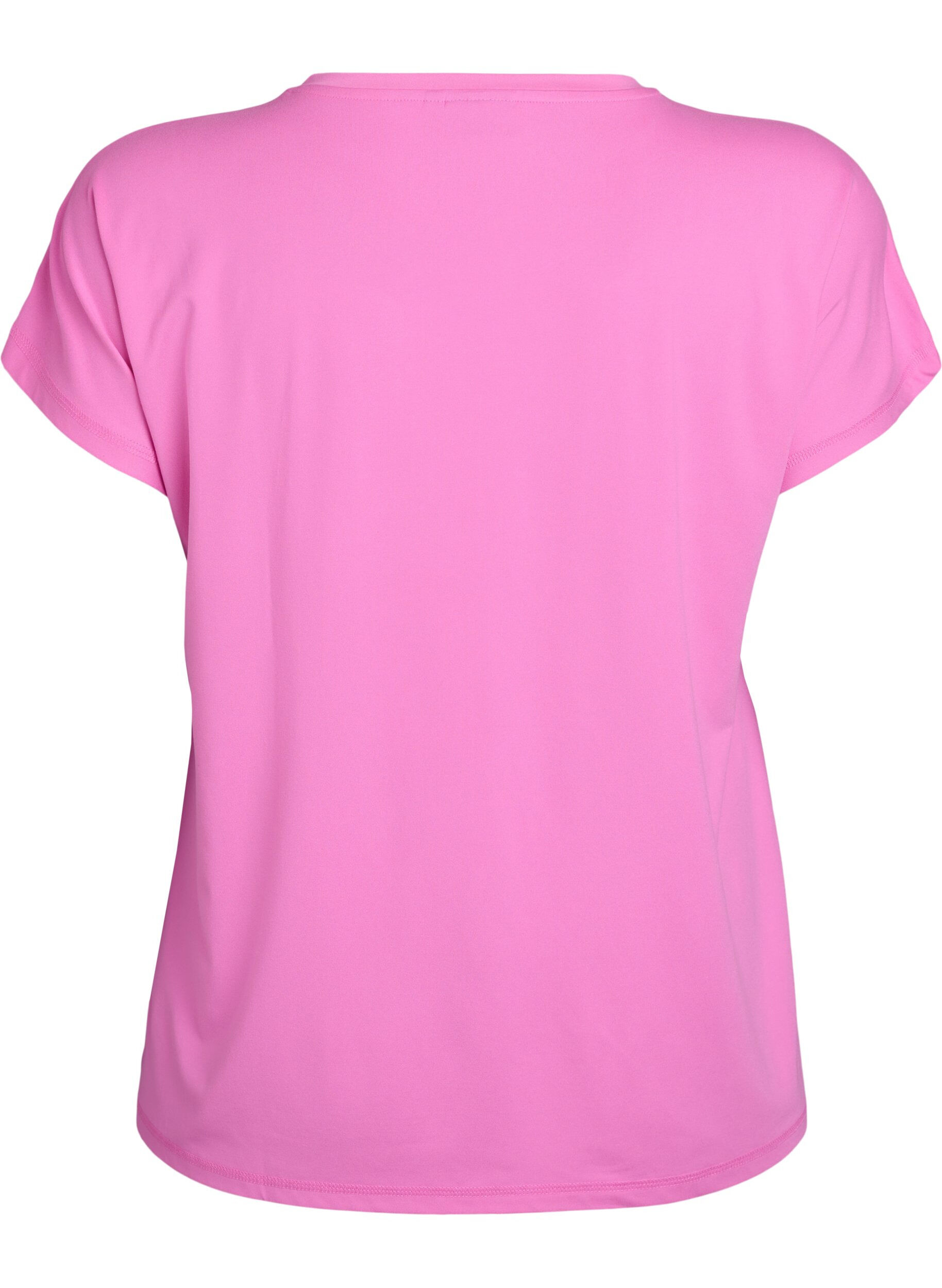 Zizzi Effen gekleurd T-shirt voor sporten, Roze, Packshot image number 1