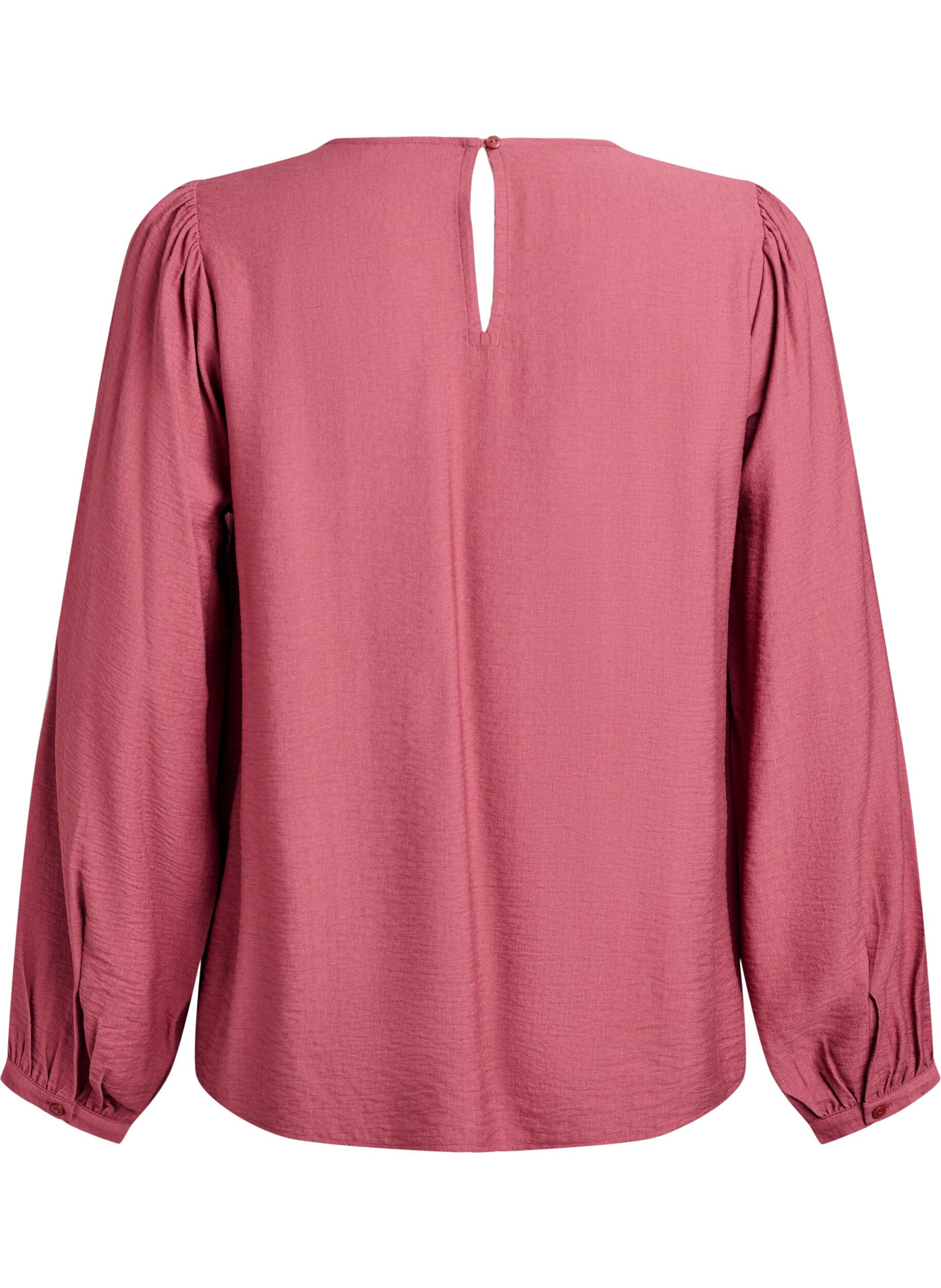 Zizzi Viscose blouse met lange mouwen, Roze, Packshot image number 1