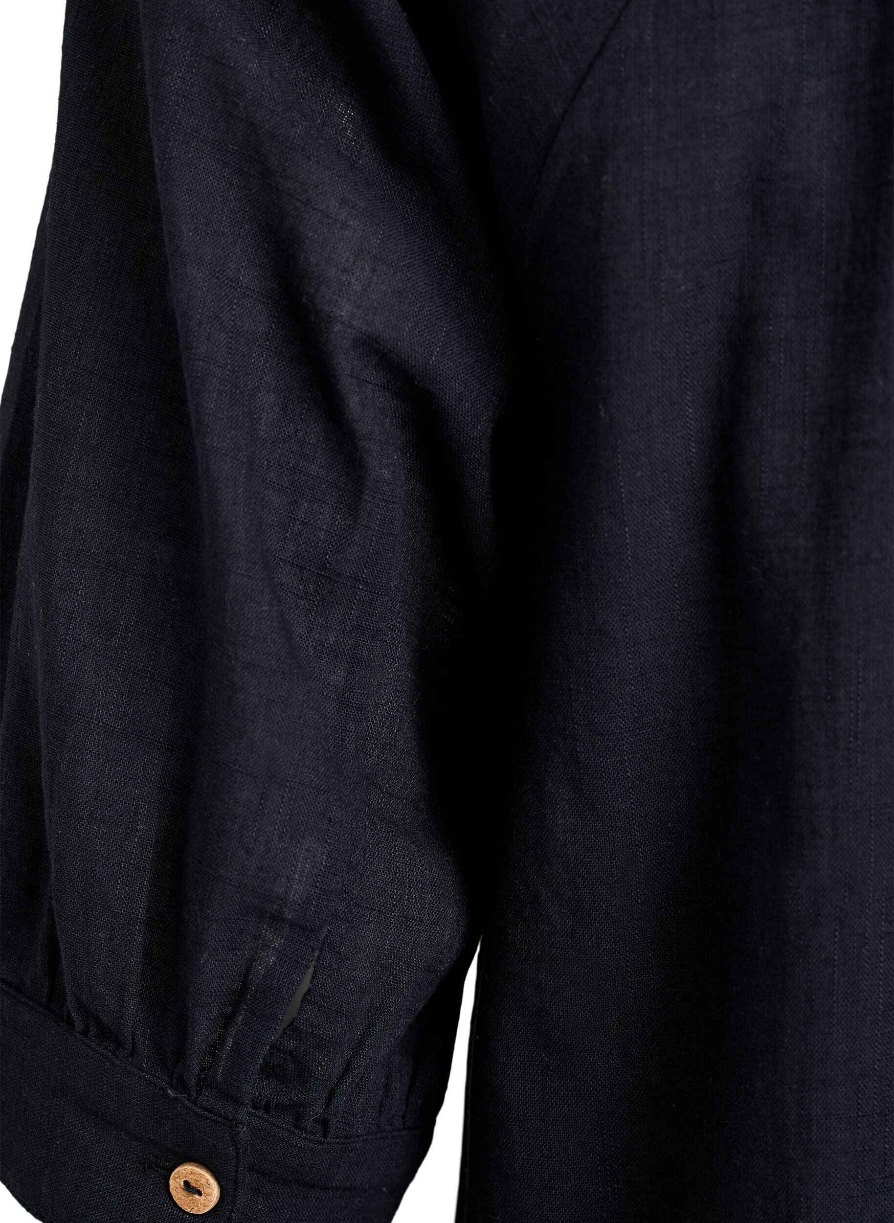 Zizzi Katoenen tuniek met V-hals, Zwart, Packshot image number 3