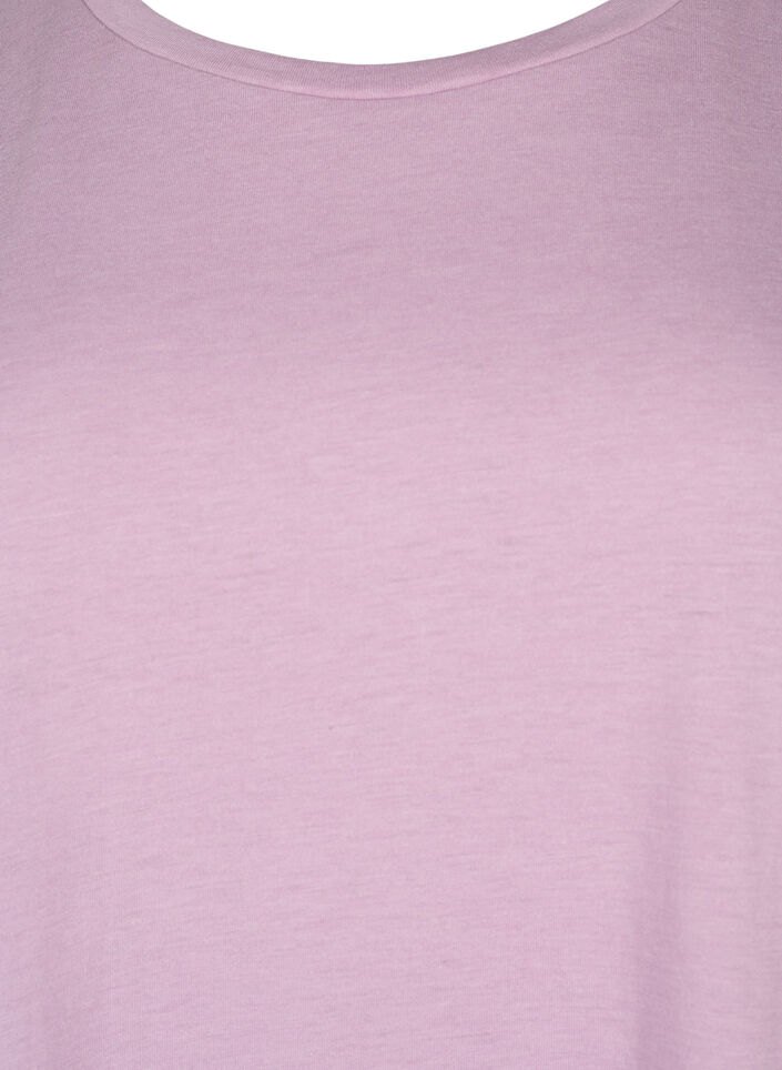 T-shirt met korte mouwen van katoenmix, Paars, Packshot image number 2
