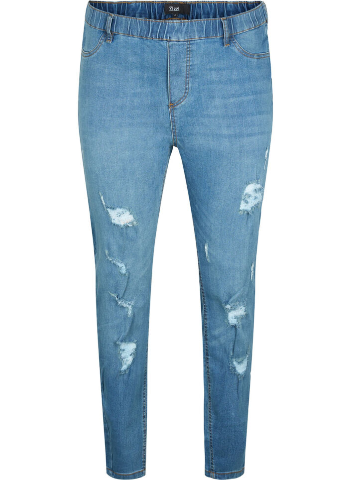 Jeggings met rip, Blue denim, Packshot image number 0