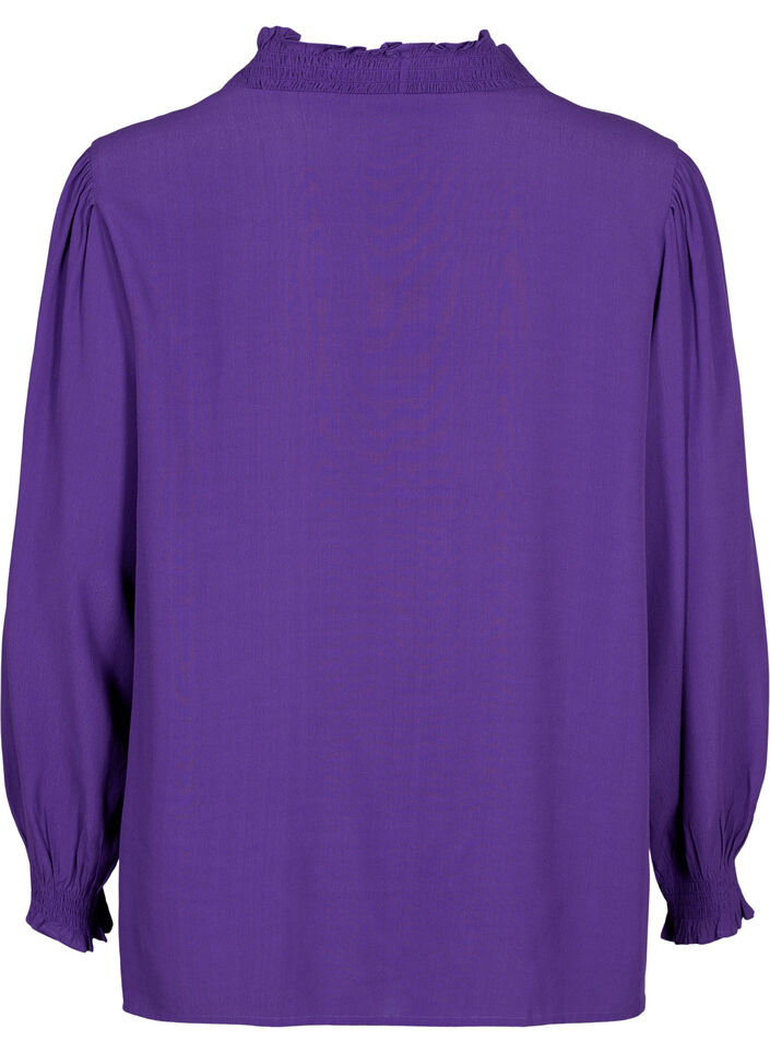 Viscose Shirt blouse met lange mouwen, Heliotrope, Packshot image number 1