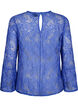 Kanten blouse met ronde hals en lange mouwen, Blauw, Packshot image number 1