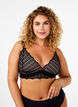 Bralette met kant en zachte vulling, Zwart, Model image number 0