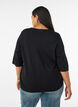 Gebreid vest met hartvormige knopen en korte mouwen, Zwart, Model image number 2